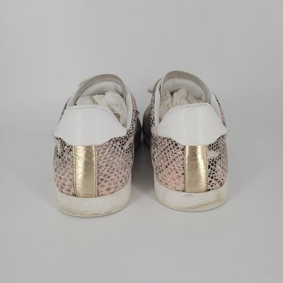 PAIGE Pink Gold Leather Amy Sneakers 9 - Picture 4 of 11